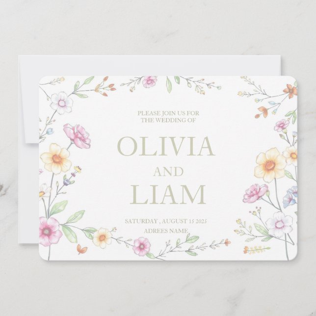 INVITATION MARIAGE BUDGET BOTANIQUE (Devant)