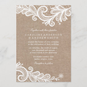 Invitation Mariage Burlap et Lace