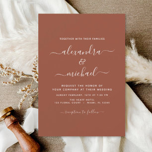 Invitation Mariage Burnt Orange Boho Terracotta