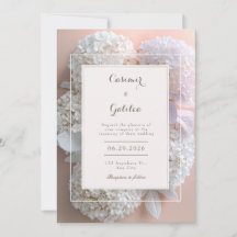 Mariage cadre botanique Hydrangea blanche abricot