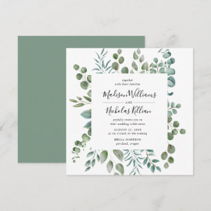 Invitation Mariage Cadre Carré   Végétation Moderne