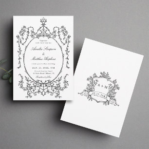 Invitation Mariage Cadre Classique Noir & Blanc