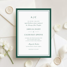 Mariage Cadre de Bordure Classique Élégant Vert Fo