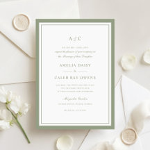 Mariage Cadre de Bordure Vert Sauge Élégant Classi