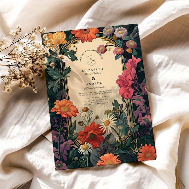 Invitation Mariage Cadre Doré Art Nouveau (Créateur téléchargé)