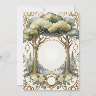 Invitation mariage cadre fleuri imaginaire romantique