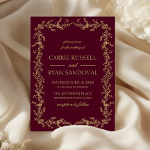Mariage Cadre Floral Dessiné à la Main Champagne B