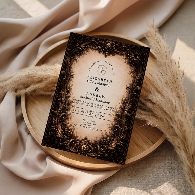 Invitation Mariage Cadre Gothique Baroque (Créateur téléchargé)