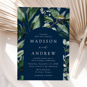 Invitation Mariage Cadre Naval à Verdure Abondante