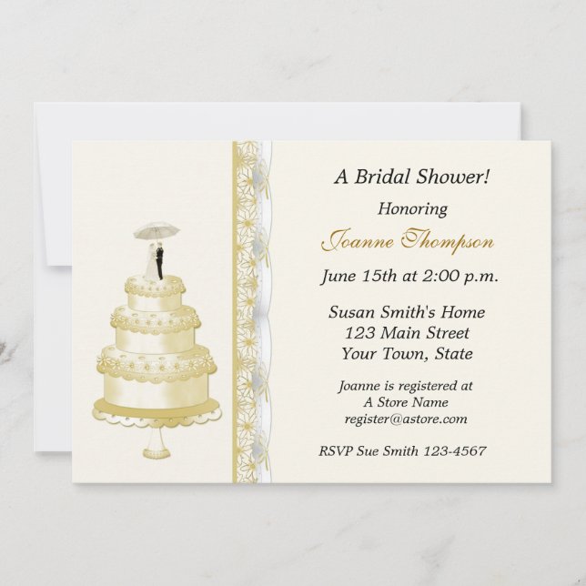 Invitation Mariage Cake Bridal Shower (Devant)