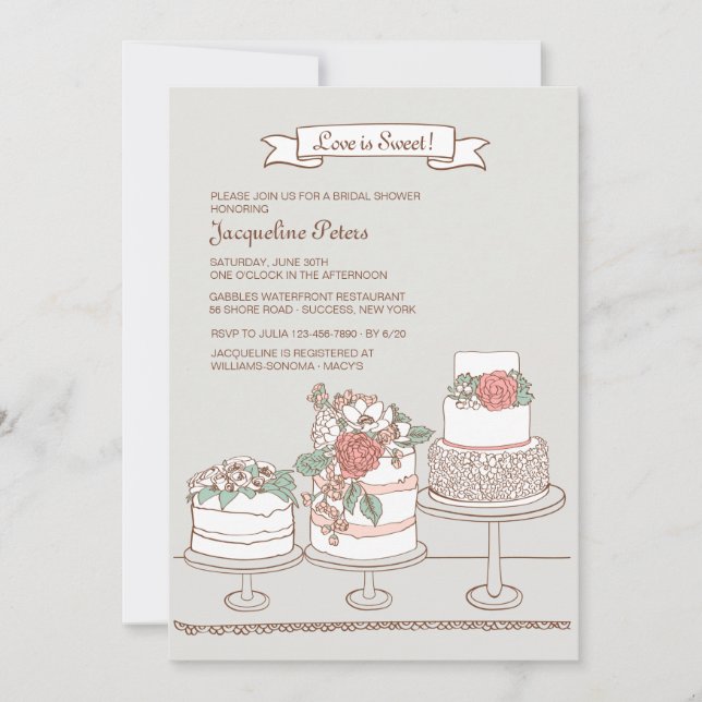 Invitation mariage Cakes (Devant)