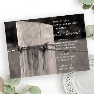 Invitation Mariage campagnard de clôture rurale Couples