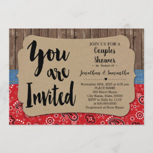 Invitation Mariage campagnard de douche pour couples occident