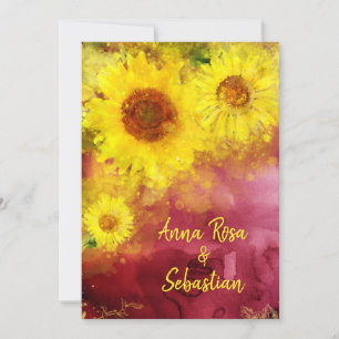 Invitation *~* Mariage campagnard de tournesol rustique de Bo