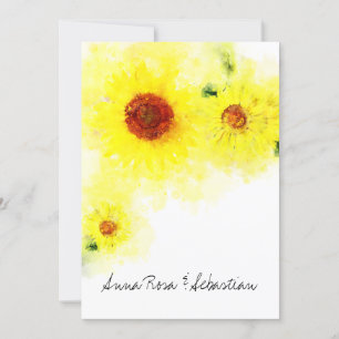 Invitation *~* Mariage campagnard de tournesol rustique jaune