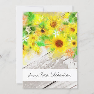 Invitation *~* Mariage campagnard de tournesol Vintage rustiq