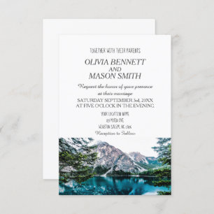 Invitation Mariage campagnard de Winter Rocky Mountain Lake