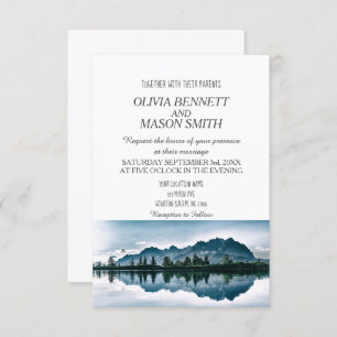 Invitation Mariage campagnard de Winter Rocky Mountain Lake