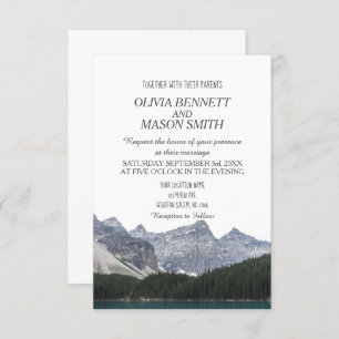 Invitation Mariage campagnard de Winter Rocky Mountain Lake