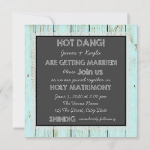 Invitation Mariage campagnard en bois de tableau de grange