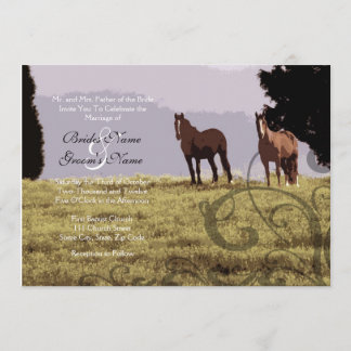 Invitation Mariage campagnard équestre