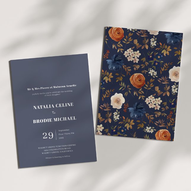 Invitation Mariage campagnard français simple et é (Créateur téléchargé)