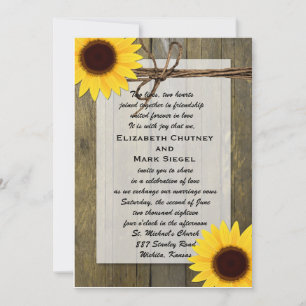 Invitation Mariage campagnard occidental des tourn