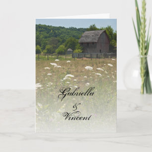 Invitation Mariage campagnard patiné