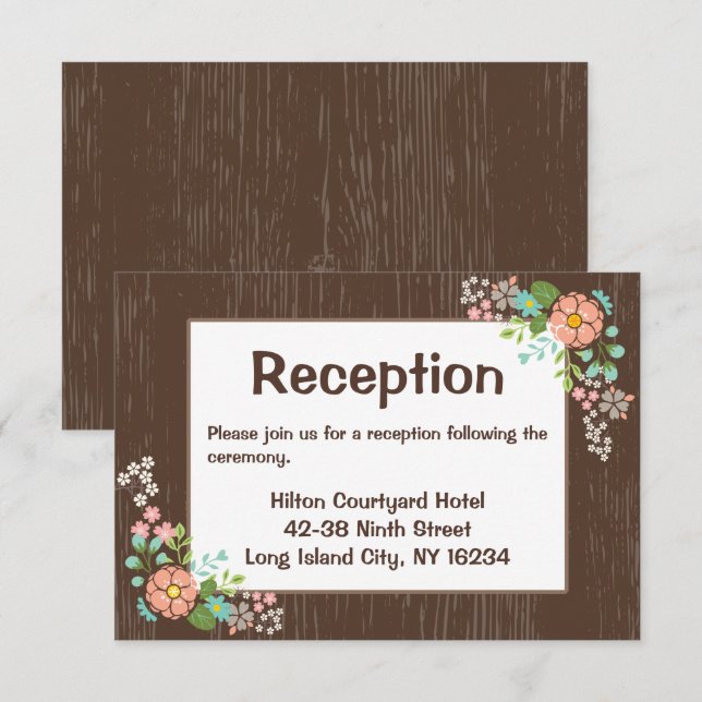 Invitation Mariage Campagnard Pot Mason Cœurs Tanné Réception (Devant / Derrière)