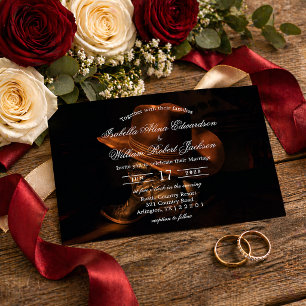 Invitation Mariage campagnard Russe Vintage Boots Cowboy
