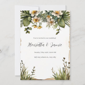Invitation Mariage campagnard rustique