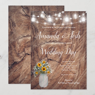 Invitation Mariage campagnard Rustique de tournesol Floral Ma