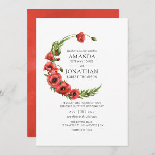Invitation Mariage campagnard rustique du coquelet rouge Aqua
