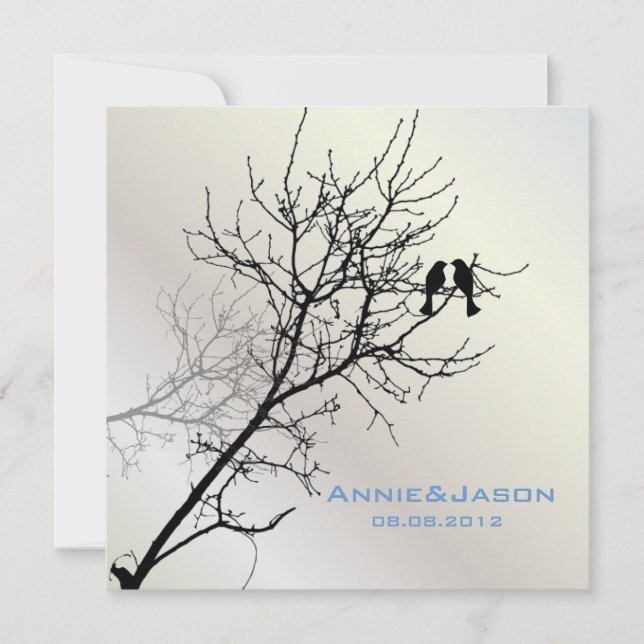 Invitation mariage campagnard rustique inséparable moderne (Devant)