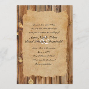 Invitation Mariage campagnard Rustique Parchment W