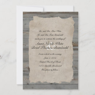 Invitation Mariage campagnard Rustique Parchment W