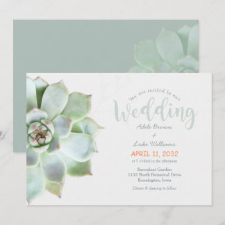 Invitation Mariage campagnard Succulent simple