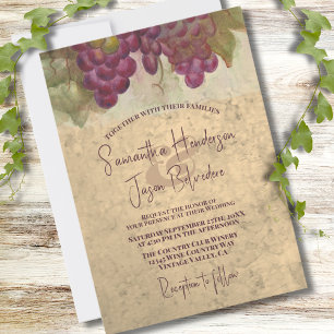 Invitation Mariage campagnard vinicole rustique