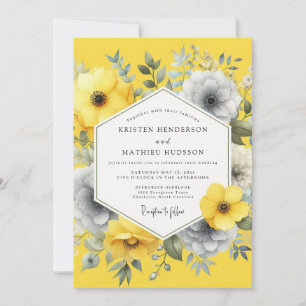 Invitation Mariage Canary Slate Summer Flora