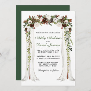 Invitation Mariage Canopy Arch Aquarelle Forêt verte Floral