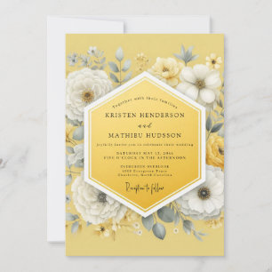 Invitation Mariage Caprice Floral Jaune