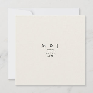 Invitation Mariage Carré Beige Moderne Élégant & Simple