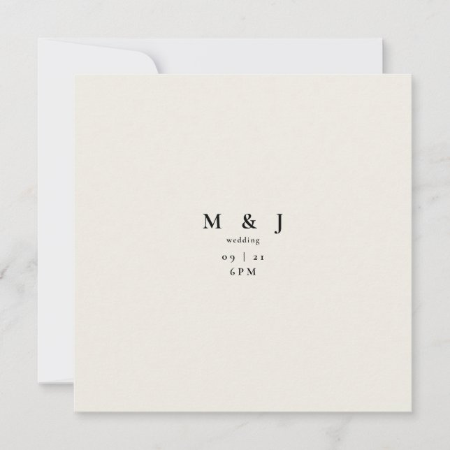 Invitation Mariage Carré Beige Moderne Élégant & Simple (Devant)