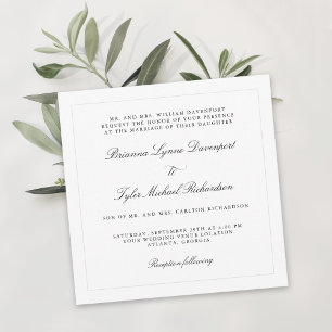 Invitation Mariage Carré classique simple Elegance