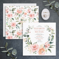 Mariage carré de de fleurs rose cuivre