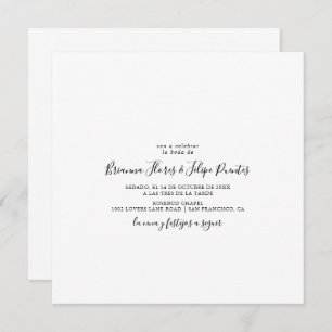 Invitation Mariage Carré espagnol simple