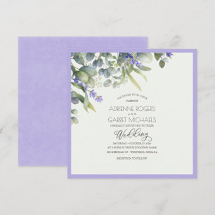 Invitation Mariage Carré Lavande et Eucalyptus