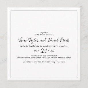 Invitation Mariage Carré minimaliste