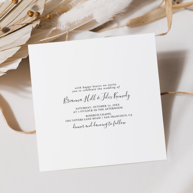 Invitation Mariage Carré minimaliste simple (Créateur téléchargé)