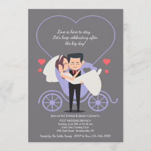 Invitation Mariage Carriage Grey Post Mariage Brunch